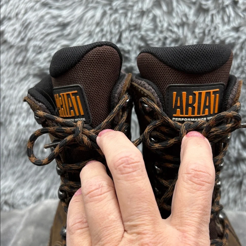 Ariat Boots Mens 9.5 Workhog Waterproof Trek 8 inch H2O Comp Toe Boot Brown